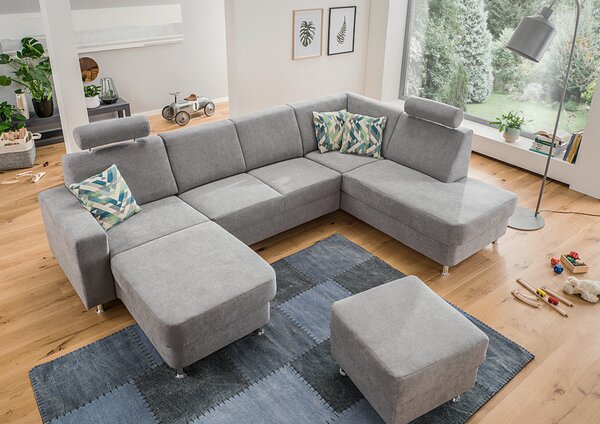 SEDACÍ SOUPRAVA, textil, šedá Xora - Sedací soupravy