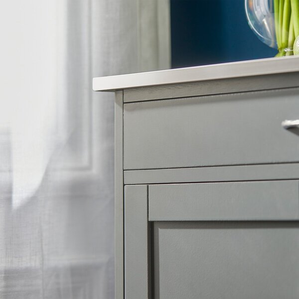 Sobuy Fkw45-Hg Servírovací Vozík Kuchyňský Vozík Vozík Vinotéka Světle Šedá 67X87X38Cm