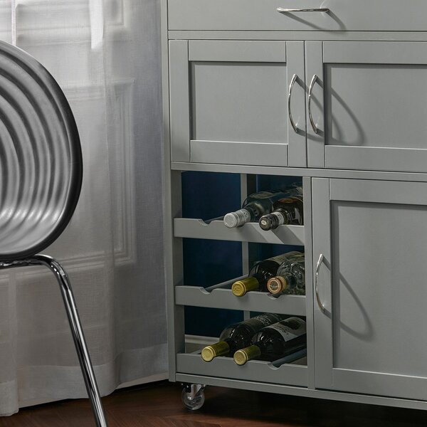 Sobuy Fkw45-Hg Servírovací Vozík Kuchyňský Vozík Vozík Vinotéka Světle Šedá 67X87X38Cm