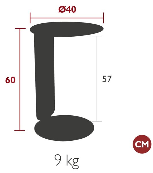 Fermob Béžový kovový zahradní odkládací stolek Bebop 40 cm