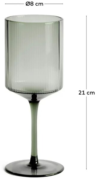 Kave Home Zelená sklenička na víno Eluria 395 ml