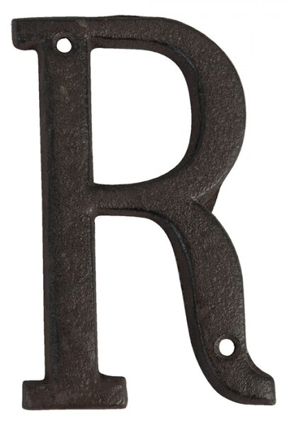 Nástěnné kovové písmeno R – 8x1x13 cm