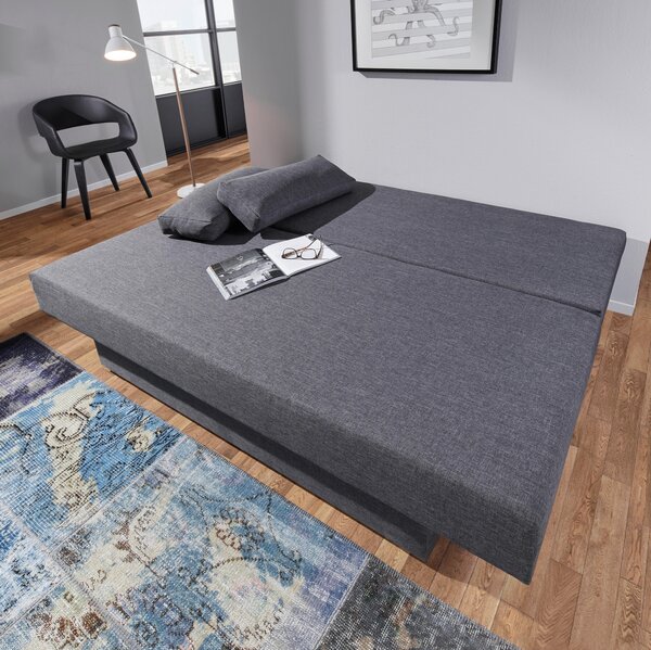 ROZKLÁDACÍ POHOVKA, textil, šedá, tmavě šedá Carryhome - Rozkládací sedačky