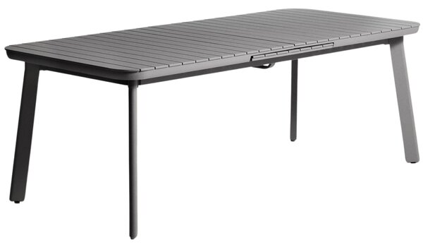Kave Home Šedý kovový zahradní rozkládací stůl Izola 220/280 x 100 cm