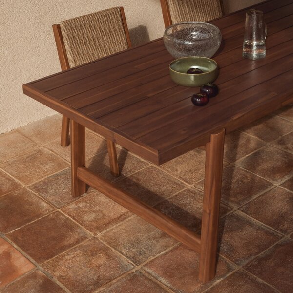 Kave Home Dřevěný zahradní jídelní stůl Itani 200 x 100 cm