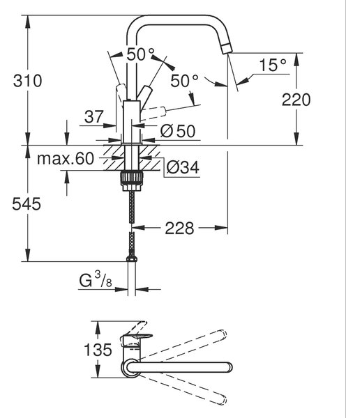Grohe Start kuchyňská baterie stojící černá 304702430