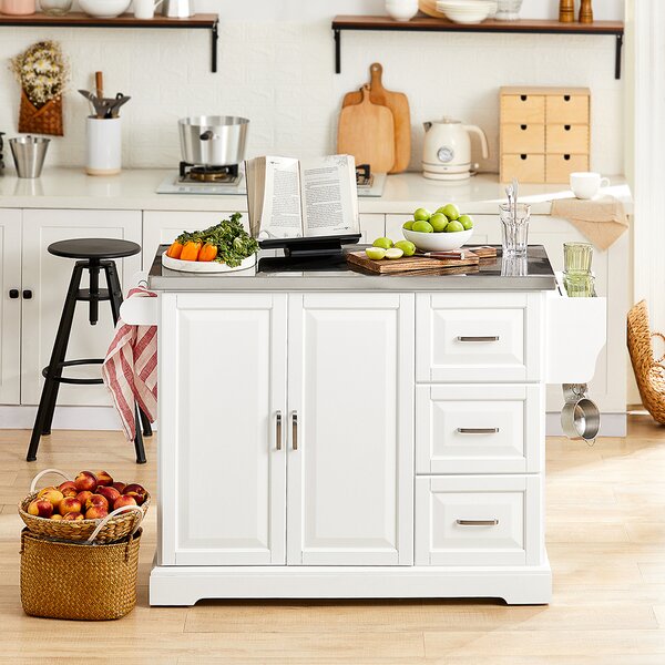 Sobuy Fkw41-St Kuchyňský Vozík Kuchyňská Skříňka Příborník 130X91X46(+25) Cm