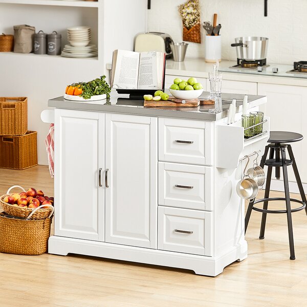 Sobuy Fkw41-St Kuchyňský Vozík Kuchyňská Skříňka Příborník 130X91X46(+25) Cm