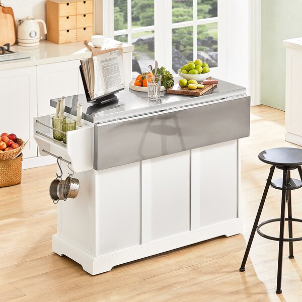 Sobuy Fkw41-St Kuchyňský Vozík Kuchyňská Skříňka Příborník 130X91X46(+25) Cm