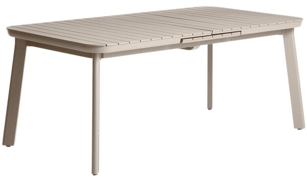 Kave Home Béžový kovový zahradní rozkládací stůl Izola 185/235 x 100 cm