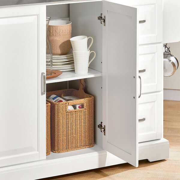 Sobuy Fkw41-St Kuchyňský Vozík Kuchyňská Skříňka Příborník 130X91X46(+25) Cm