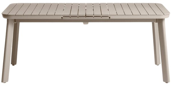 Kave Home Béžový kovový zahradní rozkládací stůl Izola 185/235 x 100 cm