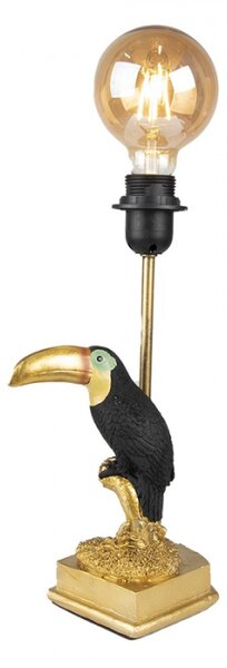 Zlato-černá noha stolní lampy Toucan gold – 14x10x31 cm