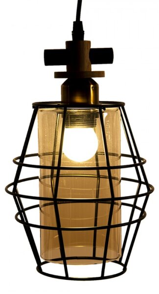 6LMP755 Závěsná lampa Černá 22*18 cm E27/max 1*40W – 18x18x31 cm