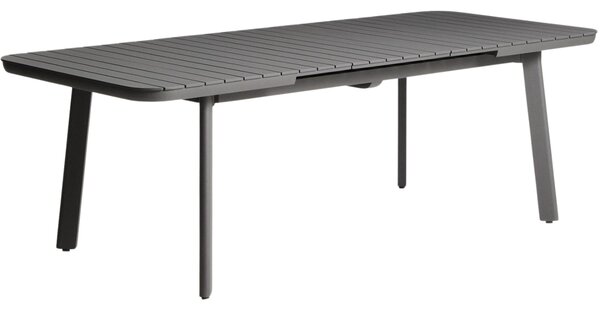 Kave Home Šedý kovový zahradní rozkládací stůl Izola 185/235 x 100 cm