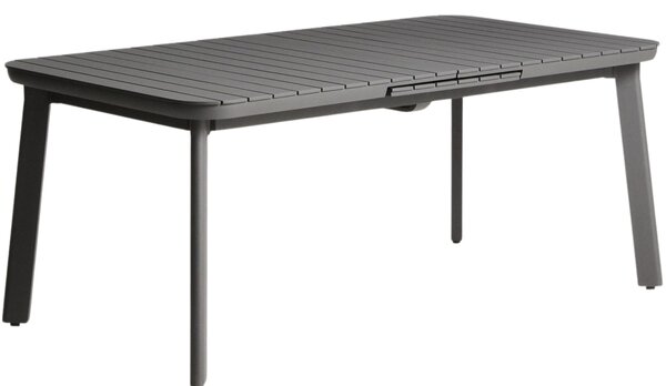 Kave Home Šedý kovový zahradní rozkládací stůl Izola 185/235 x 100 cm