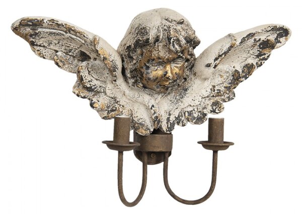 Nástěnná lampa s andělem s patinou – 56x16x38 cm