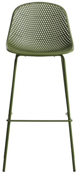 Kave Home Zelená plastová barová židle Quinby 75 cm