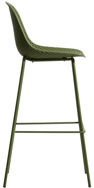 Kave Home Zelená plastová barová židle Quinby 75 cm