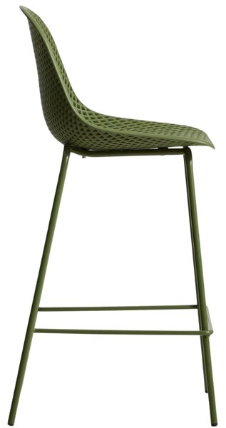 Kave Home Zelená plastová barová židle Quinby 65 cm
