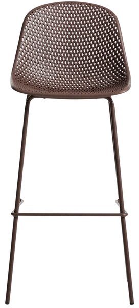 Kave Home Hnědá plastová barová židle Quinby 75 cm