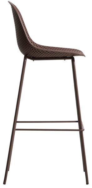 Kave Home Hnědá plastová barová židle Quinby 75 cm