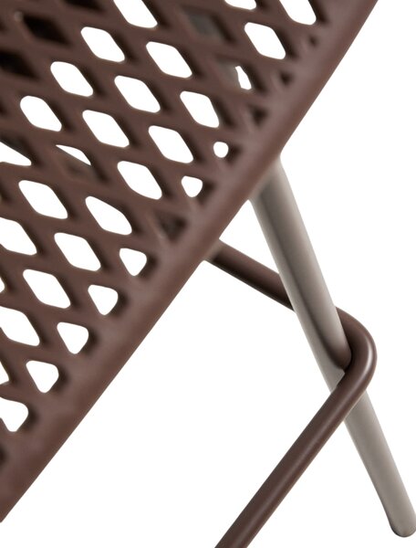 Kave Home Hnědá plastová barová židle Quinby 75 cm