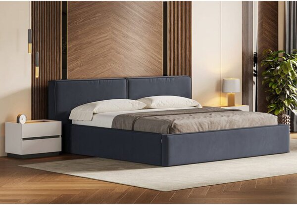 Postel 1,6x2,0 s výklopným roštem, grafit (Royal Velvet 21) Duo