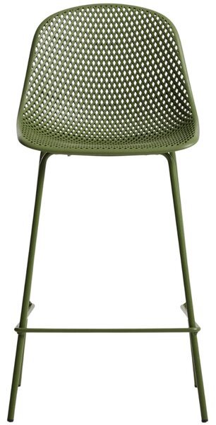 Kave Home Zelená plastová barová židle Quinby 65 cm
