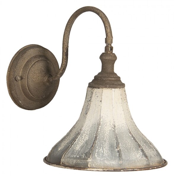 Krémová vintage nástěnná lampa s patinou Woudman – 31x23x27 cm
