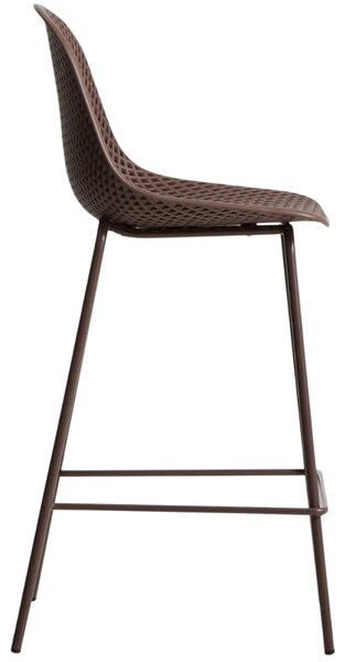Kave Home Hnědá plastová barová židle Quinby 65 cm