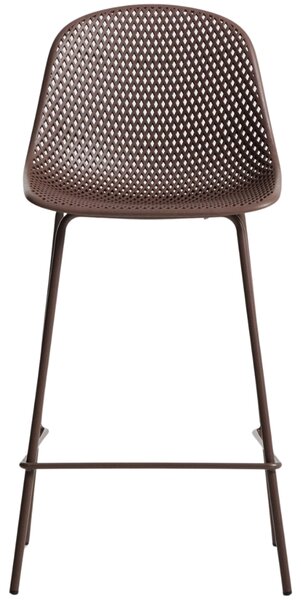 Kave Home Hnědá plastová barová židle Quinby 65 cm