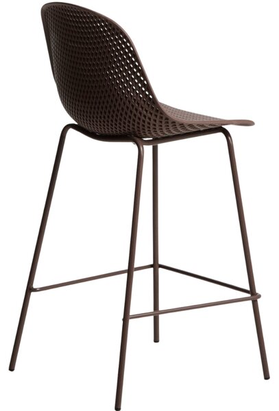 Kave Home Hnědá plastová barová židle Quinby 65 cm