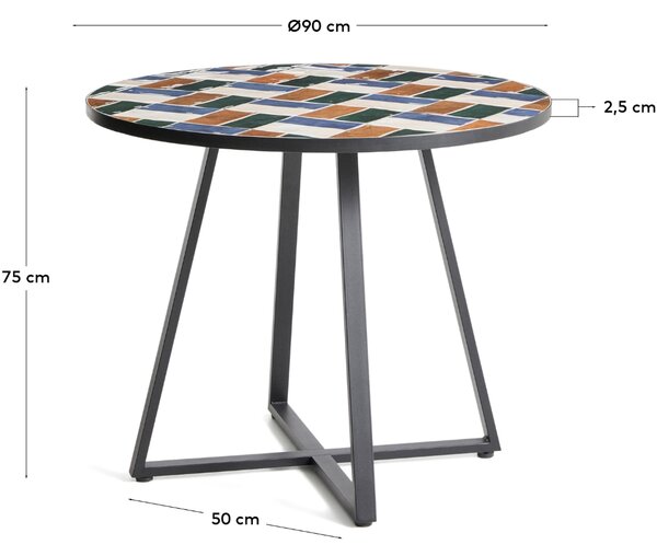 Kave Home Barvený zahradní bistro stolek Tella Ø 90 cm