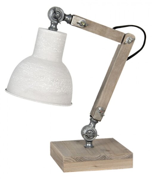 Dřevěno-kovová stolní lampa Hubert – 15x15x47 cm