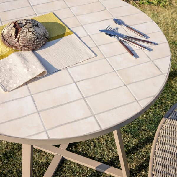 Kave Home Béžový zahradní bistro stolek Tella Ø 90 cm