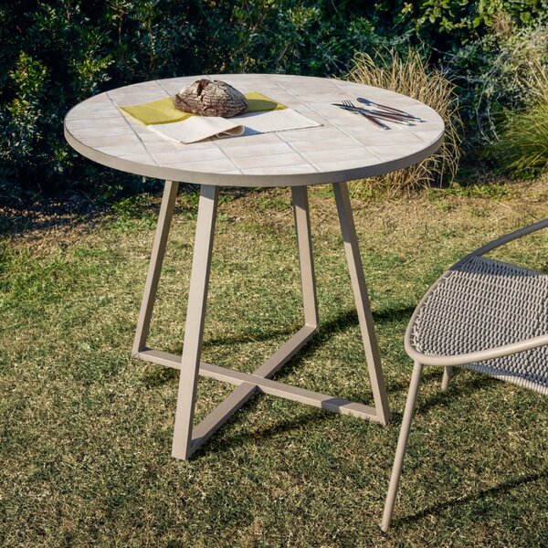 Kave Home Béžový zahradní bistro stolek Tella Ø 90 cm