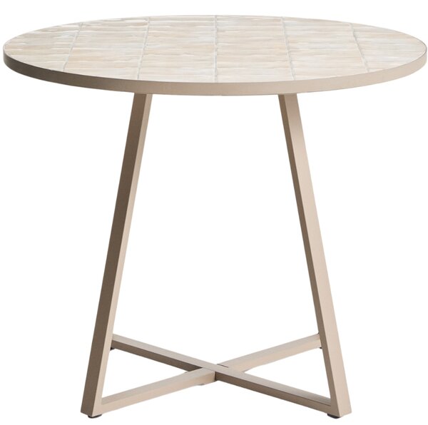 Kave Home Béžový zahradní bistro stolek Tella Ø 90 cm