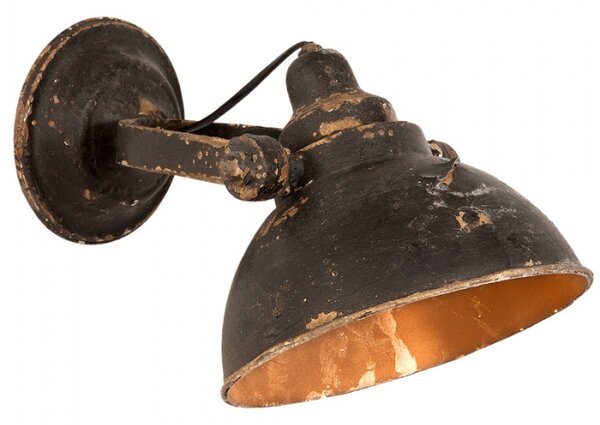 Nástěnná černá retro lampa – 21x30x19 cm