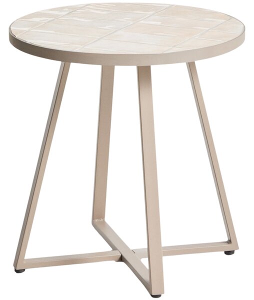 Kave Home Béžový zahradní stolek Tella Ø 45 cm