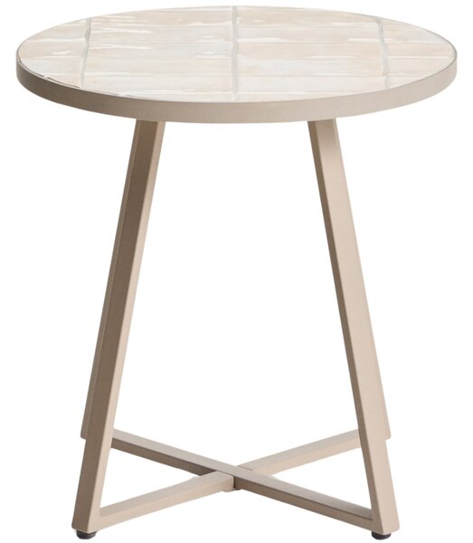 Kave Home Béžový zahradní stolek Tella Ø 45 cm