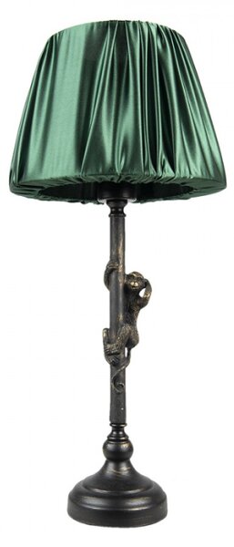 Stolní lampa s opičkou a zeleným stínidlem – 25x55 cm