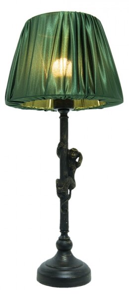 Stolní lampa s opičkou a zeleným stínidlem – 25x55 cm