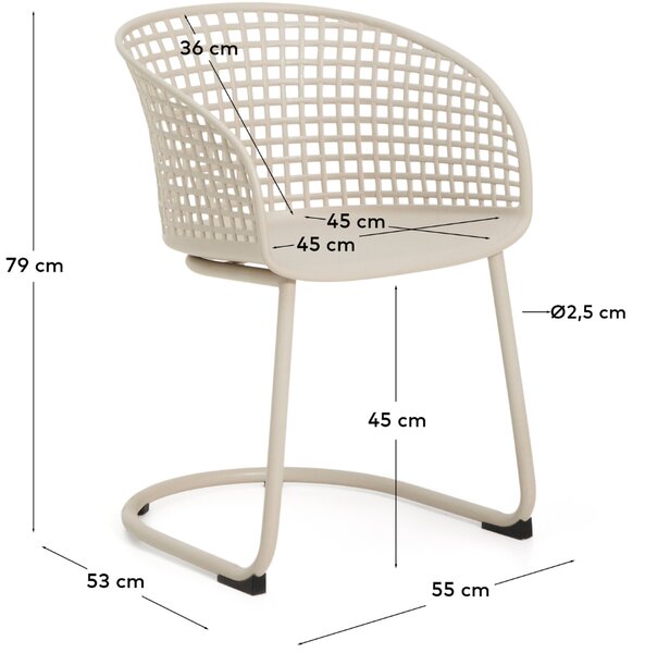 Kave Home Krémová plastová zahradní židle Tenaro