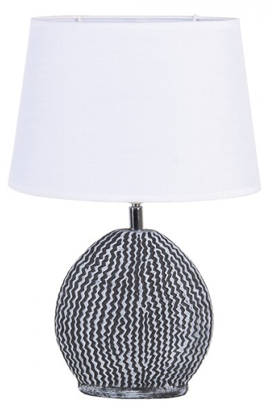 Bílo šedivá stolní lampa Marianne s bílým stínidlem – 26x19x38 E27/max 1x60W