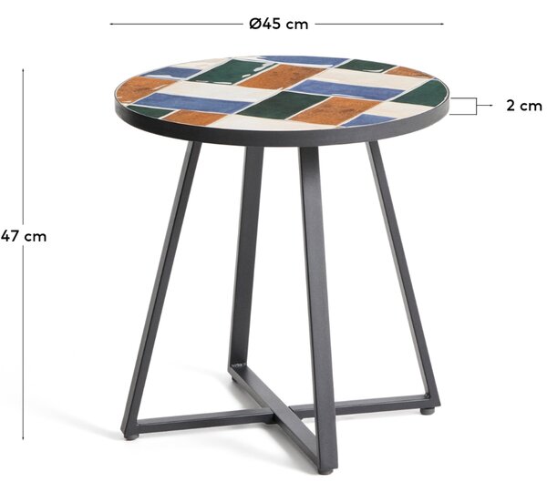 Kave Home Barvený zahradní stolek Tella Ø 45 cm