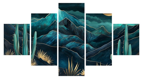 Obraz - Tyrkysová noc (125x70 cm)