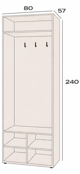Space Předsíň korpus (v-2400) kašmír