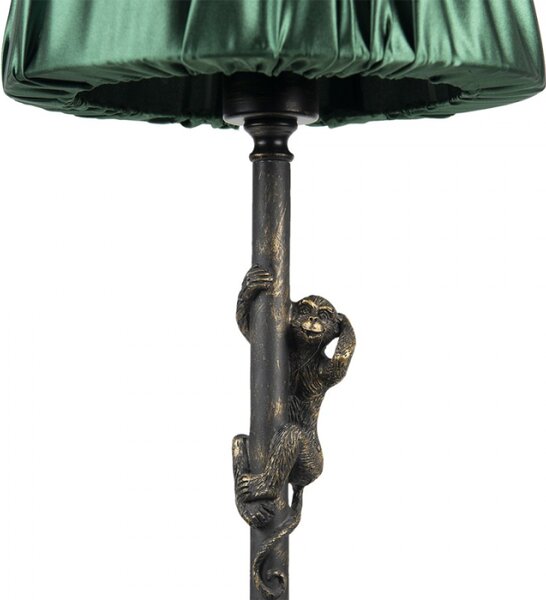 Stolní lampa s opičkou a zeleným stínidlem – 25x55 cm