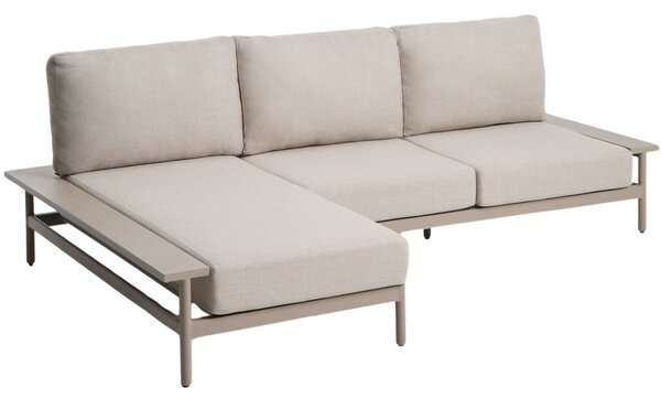 Kave Home Béžová zahradní rohová pohovka Vathi 250 cm, levá